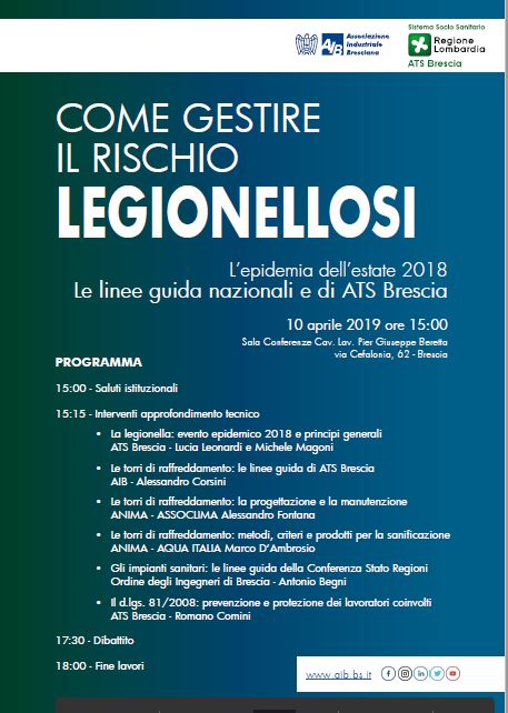 come gestire il rischio legionellosi l epidemia dell estate 2018 e le linee guida nazionali di ats brescia