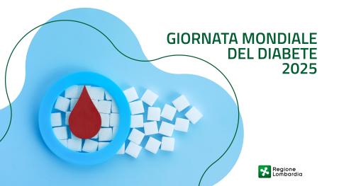 immagine zucchero e scritta giornata mondiale del diabete 2025