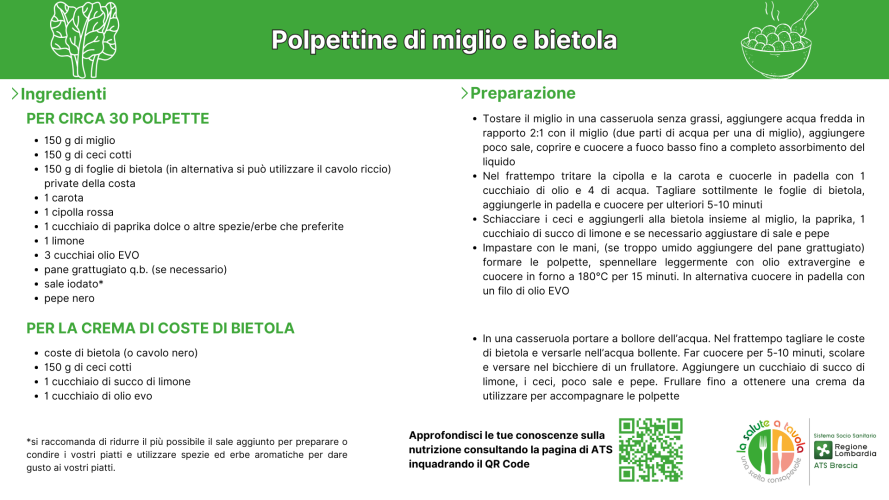 Polpettine di miglio e bietola